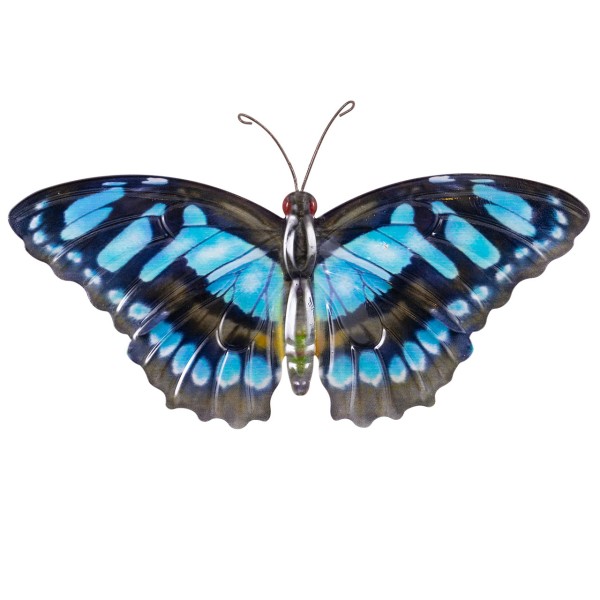 Wanddeko Metall 35cm Butterfly BLUE TIGER (4Stk)