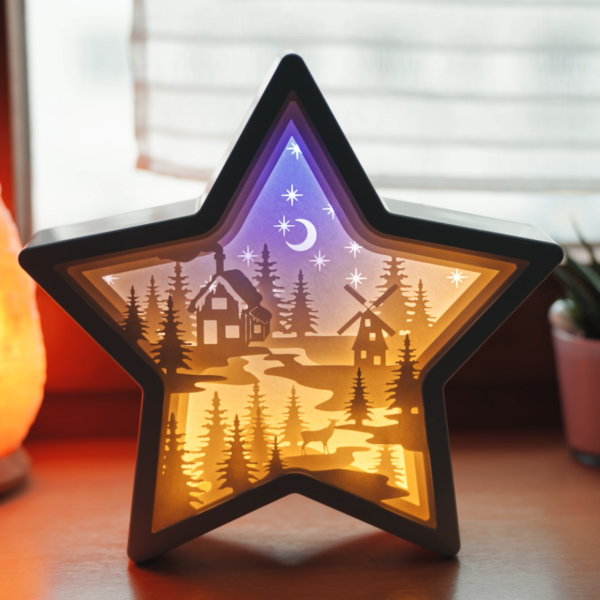 3D Papercut STAR - Winter Wonderland