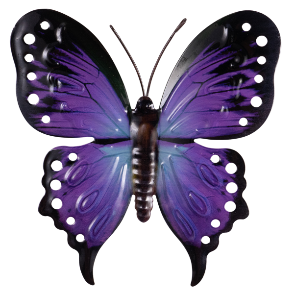 Wanddeko Metall 22cm Butterfly LAVENDEL