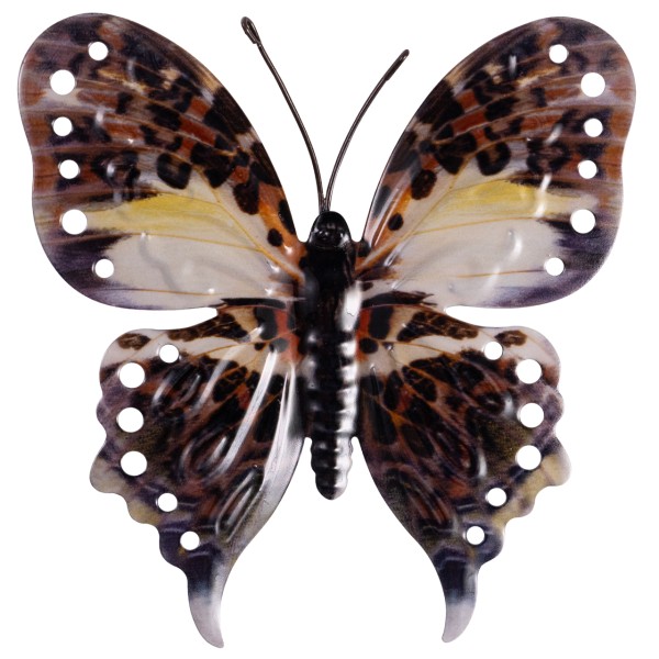 Wanddeko Metall 22cm Butterfly LEOPARD (4Stk)