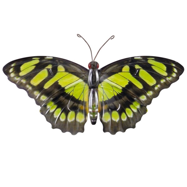 Wanddeko Metall 35cm Butterfly GREEN TIGER (4Stk)